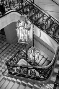 Hotel de Crillon Staircase Black White
